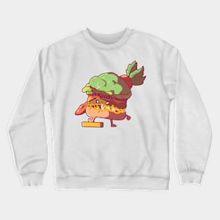 Burger Monster Funny Crewneck Sweatshirt